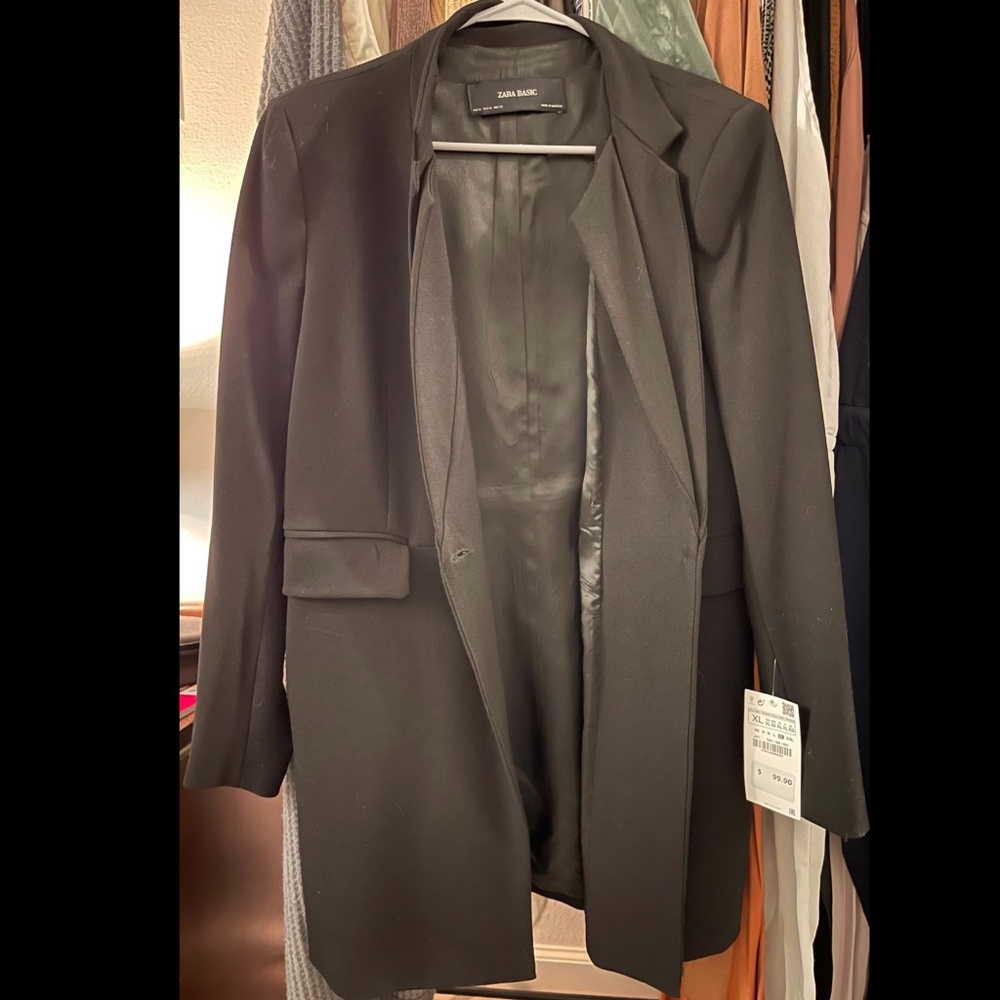 Zara Black Overcoat (Never Worn, With Tags)